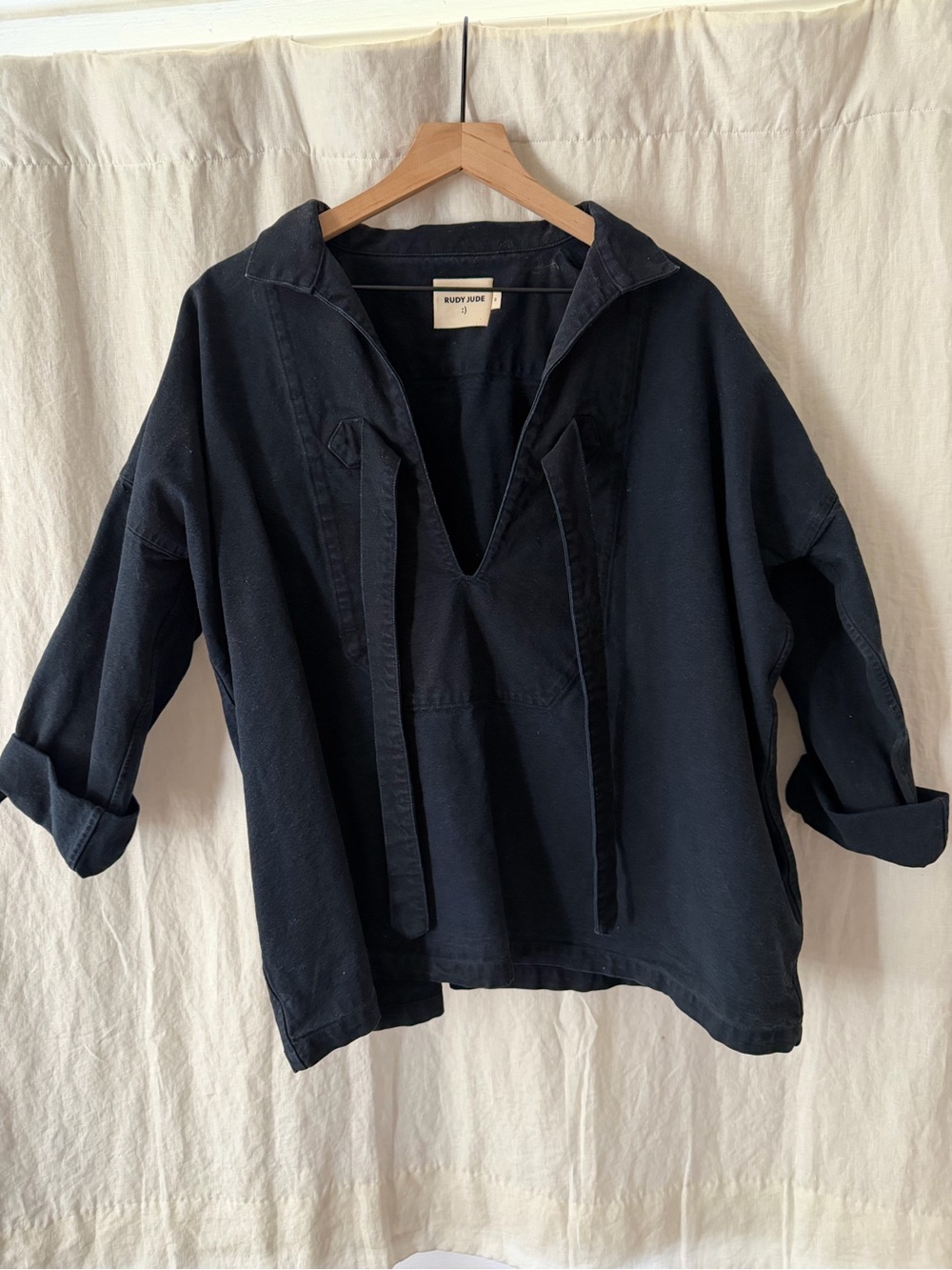 Rudy Jude black indigo fishermans smock